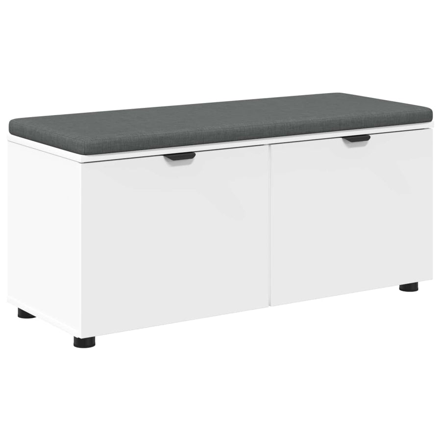 Halbank met kussen met opslag met de deur Wit 100 x 38 x 46 cm