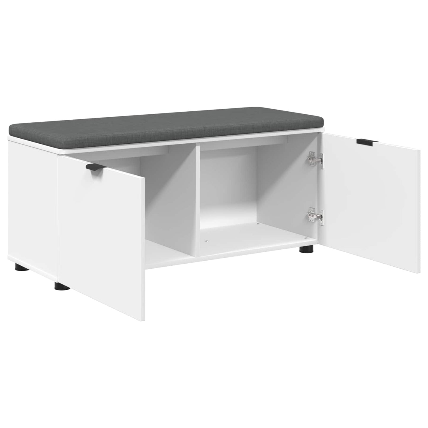Halbank met kussen met opslag met de deur Wit 100 x 38 x 46 cm
