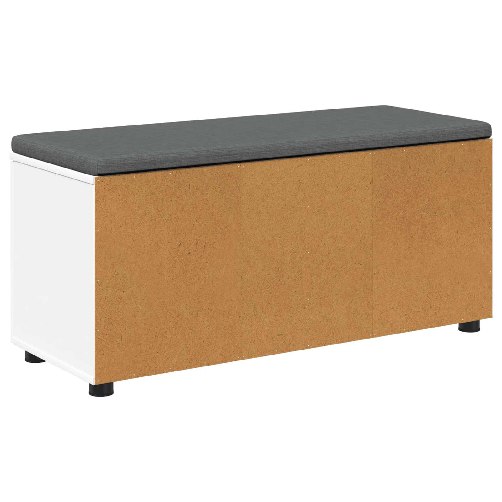 Halbank met kussen met opslag met de deur Wit 100 x 38 x 46 cm