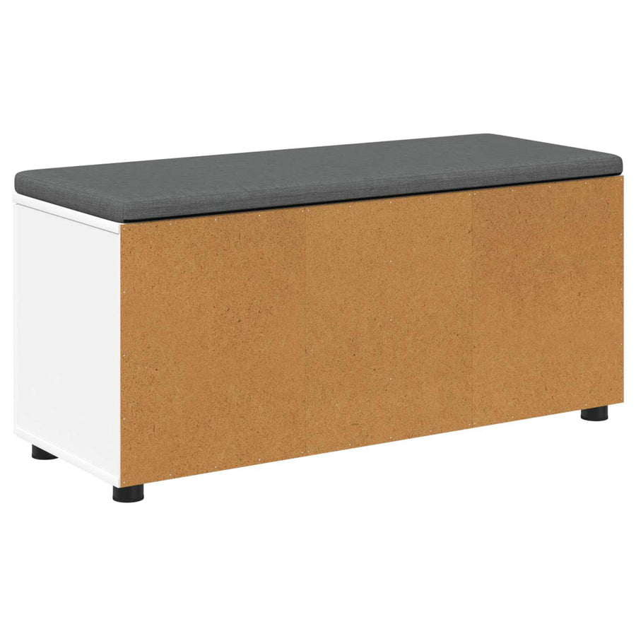 Halbank met kussen met opslag met de deur Wit 100 x 38 x 46 cm