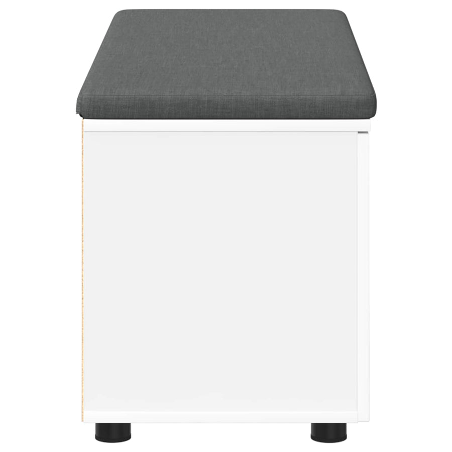 Halbank met kussen met opslag met de deur Wit 100 x 38 x 46 cm