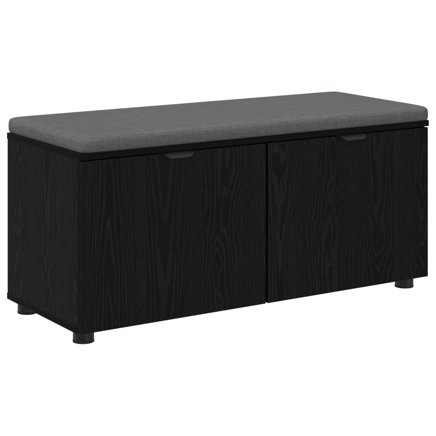 Halbank met kussen met opslag Zwart Eiken 100 x 38 x 46 cm
