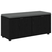 Halbank met kussen met opslag Zwart Eiken 100 x 38 x 46 cm