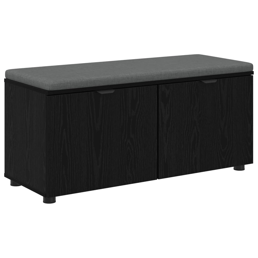 Halbank met kussen met opslag Zwart Eiken 100 x 38 x 46 cm