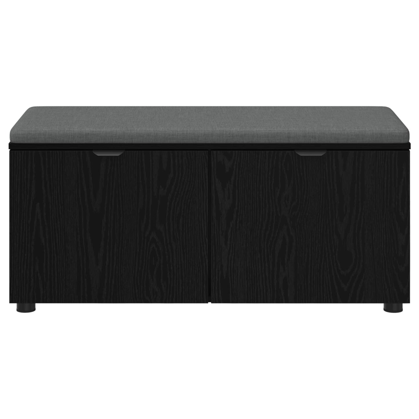 Halbank met kussen met opslag Zwart Eiken 100 x 38 x 46 cm