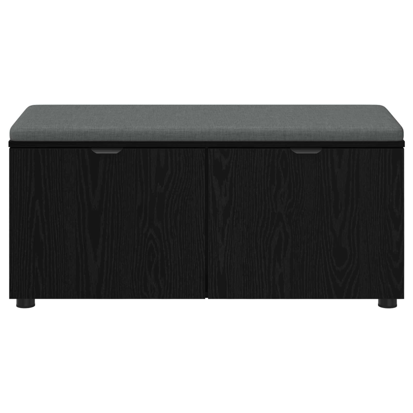 Halbank met kussen met opslag Zwart Eiken 100 x 38 x 46 cm
