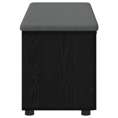 Halbank met kussen met opslag Zwart Eiken 100 x 38 x 46 cm