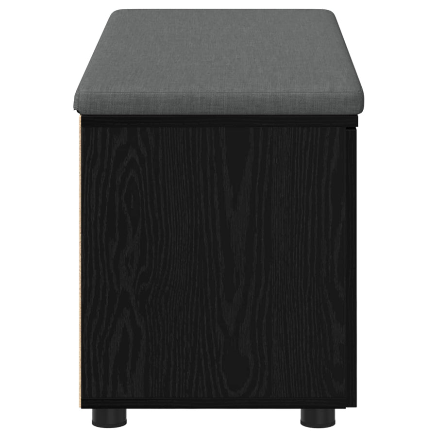 Halbank met kussen met opslag Zwart Eiken 100 x 38 x 46 cm