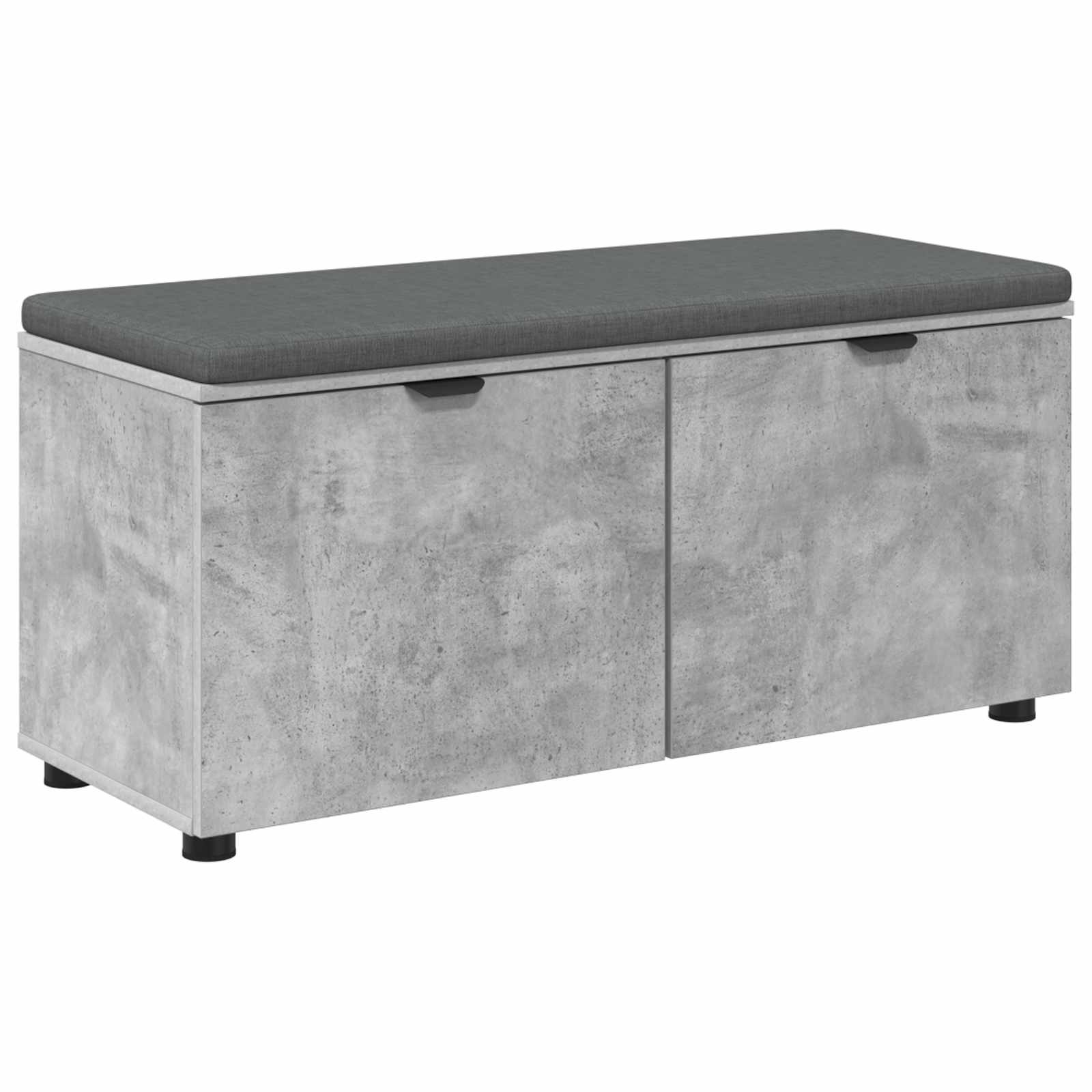 Halbank met kussen met opslag Beton Grijs 100 x 38 x 46 cm