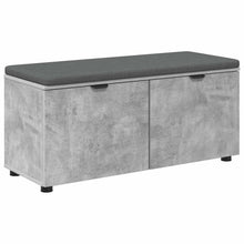 Halbank met kussen met opslag Beton Grijs 100 x 38 x 46 cm