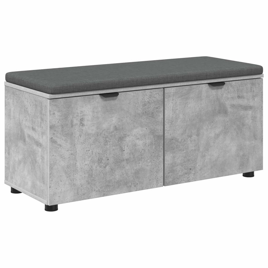 Halbank met kussen met opslag Beton Grijs 100 x 38 x 46 cm