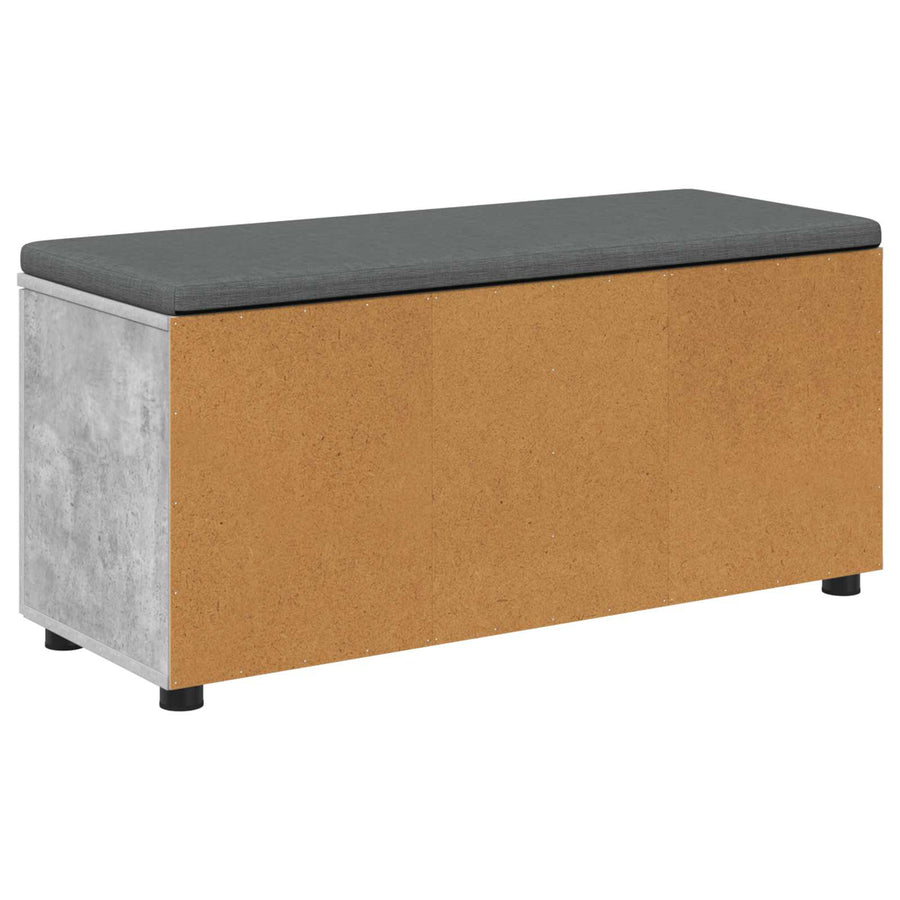 Halbank met kussen met opslag Beton Grijs 100 x 38 x 46 cm