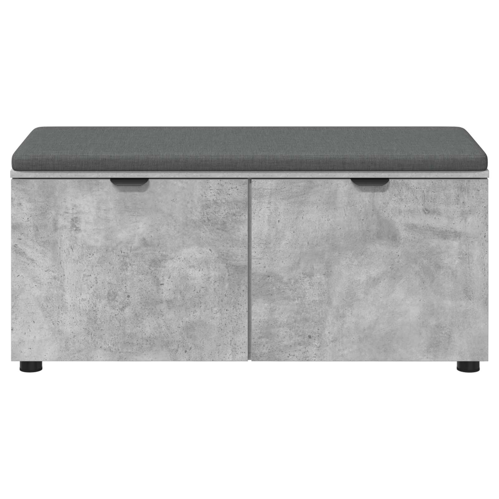 Halbank met kussen met opslag Beton Grijs 100 x 38 x 46 cm