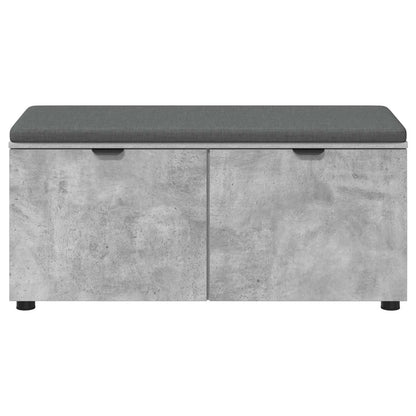 Halbank met kussen met opslag Beton Grijs 100 x 38 x 46 cm