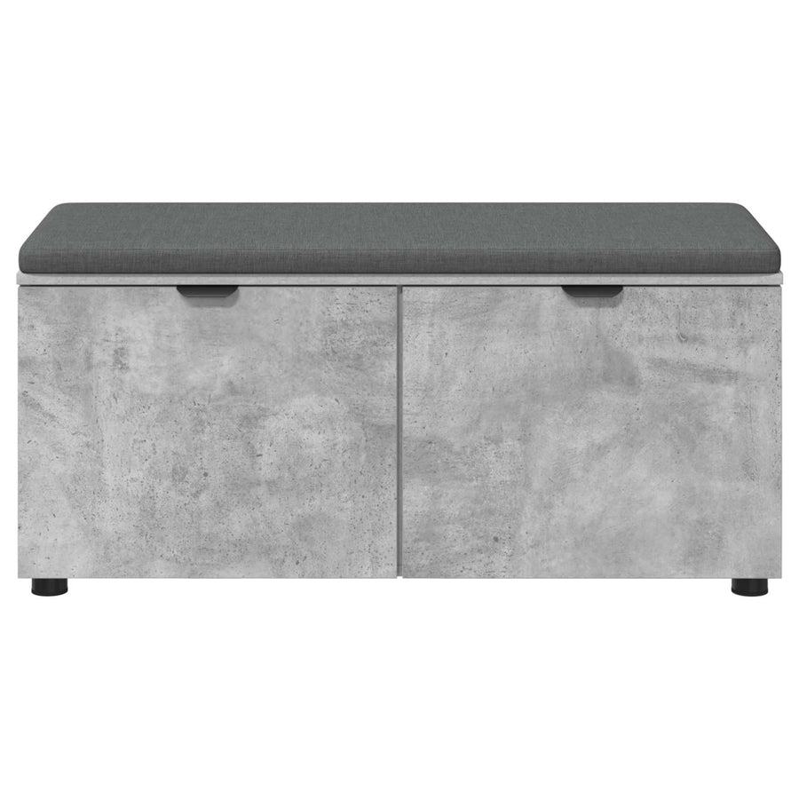 Halbank met kussen met opslag Beton Grijs 100 x 38 x 46 cm