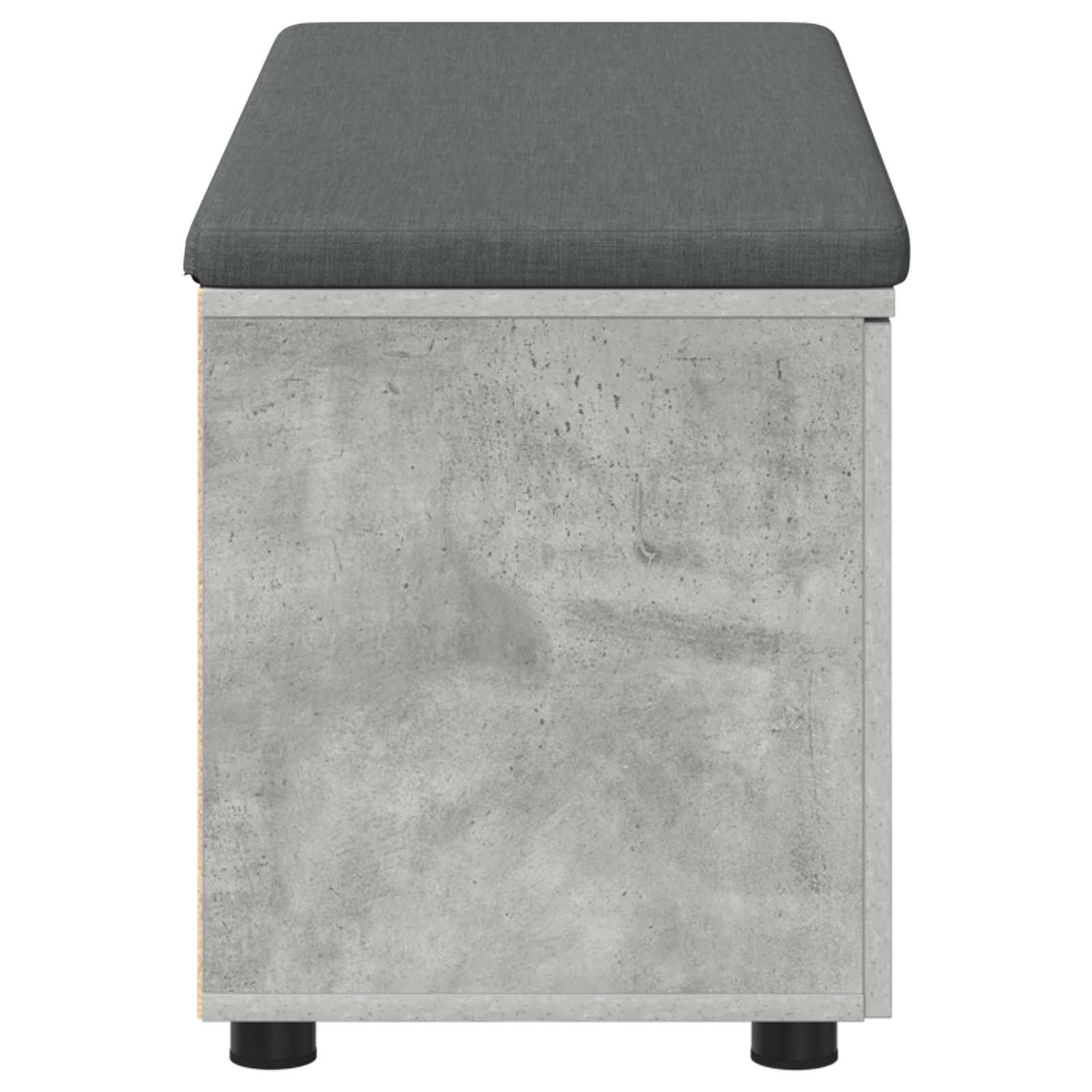Halbank met kussen met opslag Beton Grijs 100 x 38 x 46 cm