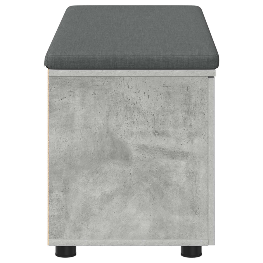 Halbank met kussen met opslag Beton Grijs 100 x 38 x 46 cm