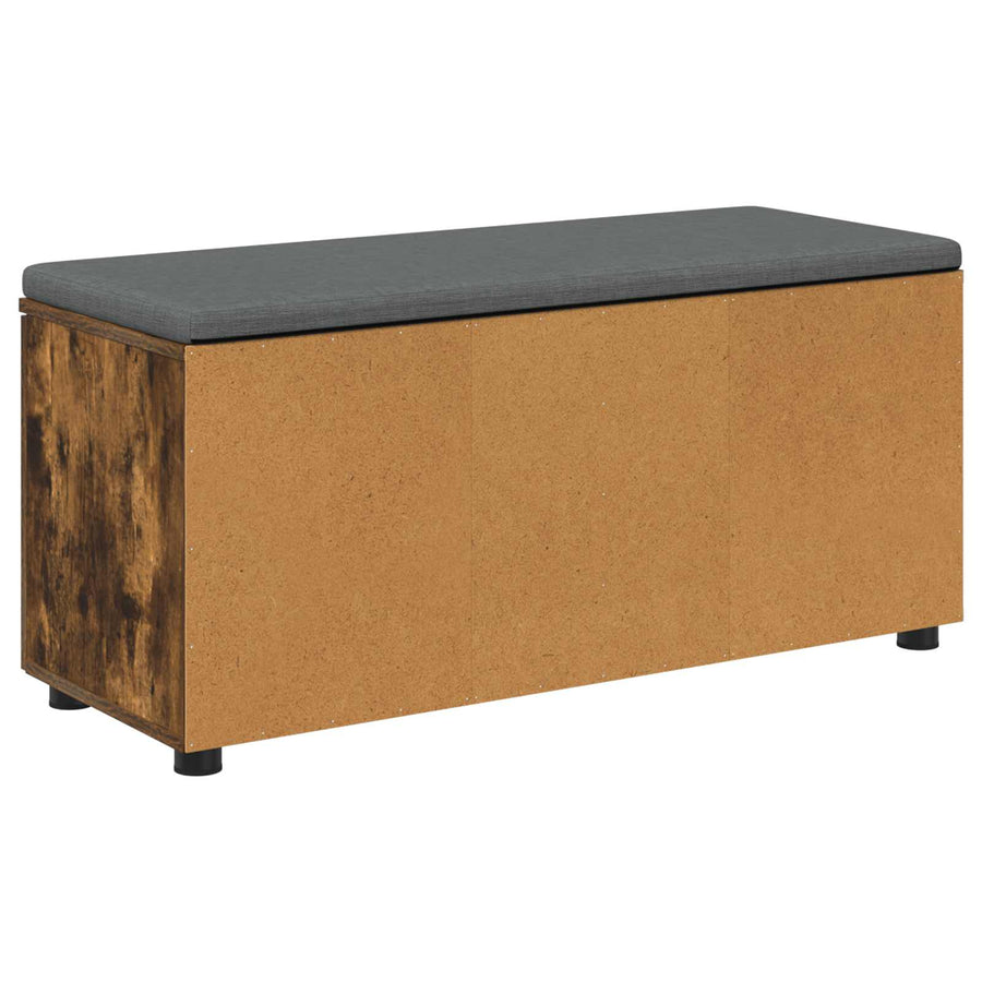 Halbank met kussen met opslag Gerookt eiken 100 x 38 x 46 cm
