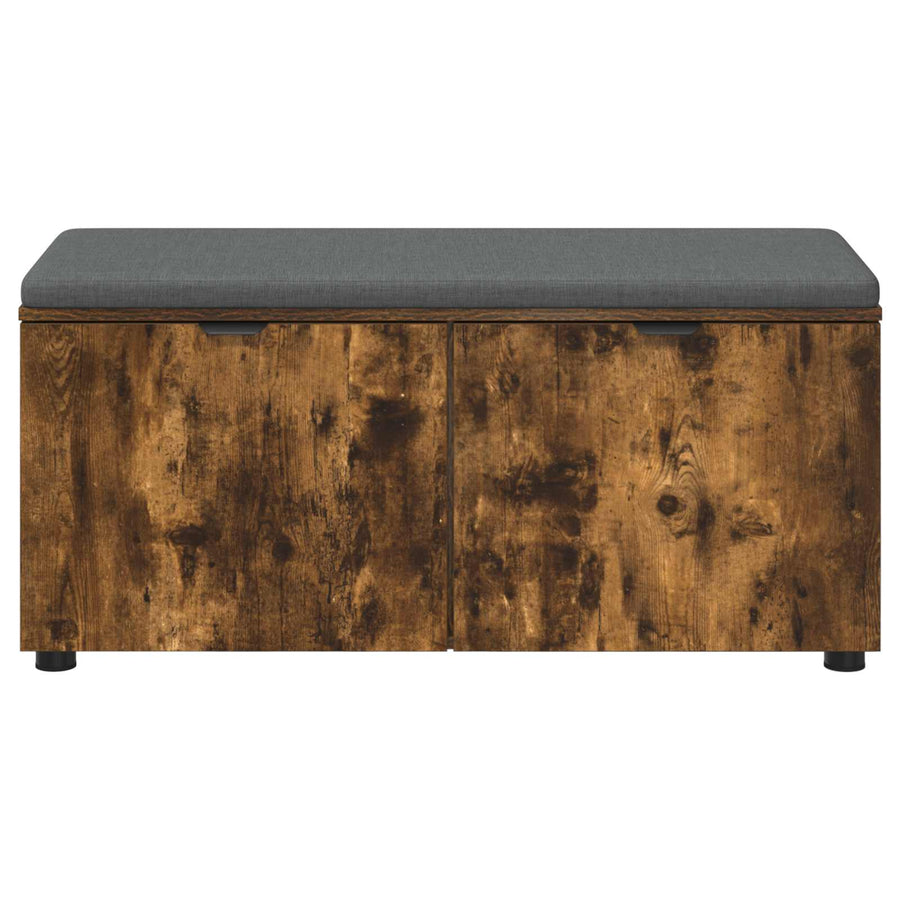 Halbank met kussen met opslag Gerookt eiken 100 x 38 x 46 cm