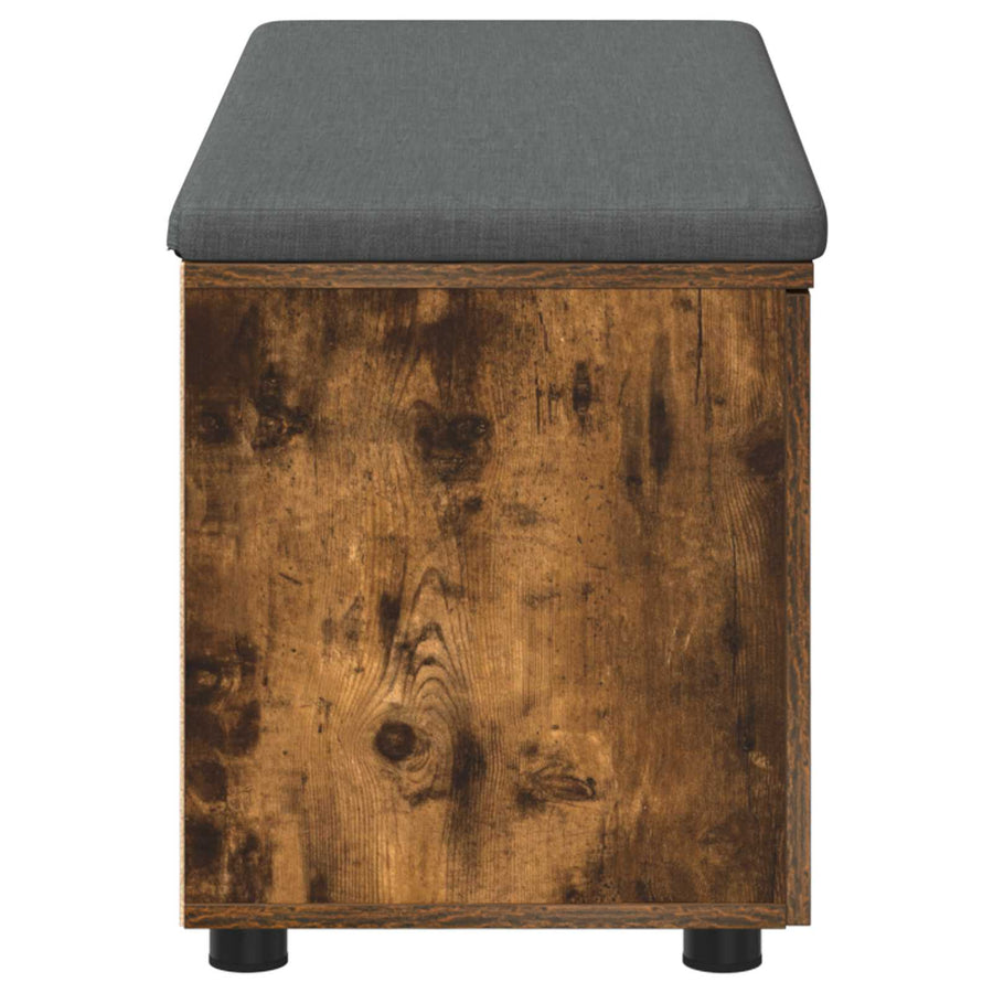 Halbank met kussen met opslag Gerookt eiken 100 x 38 x 46 cm