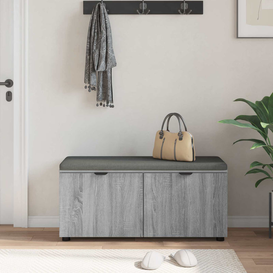 Halbank met kussen met opslag Grijs Sonoma 100 x 38 x 46 cm