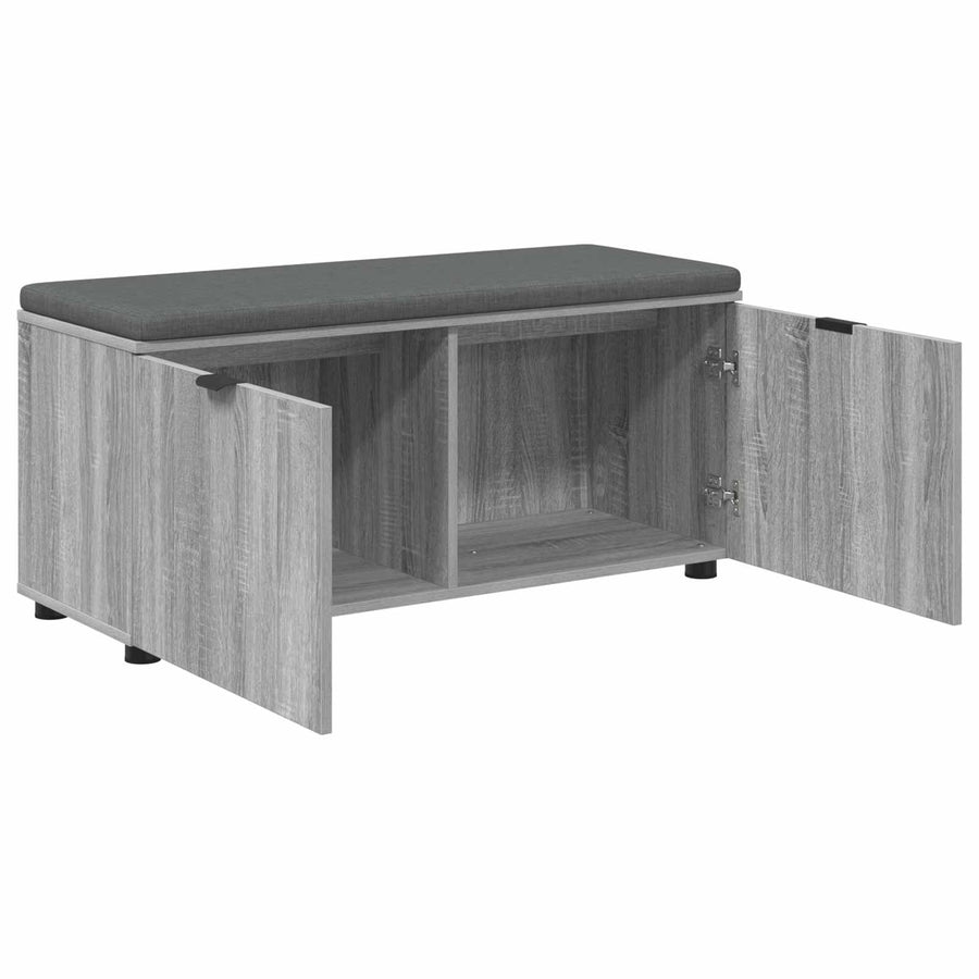 Halbank met kussen met opslag Grijs Sonoma 100 x 38 x 46 cm