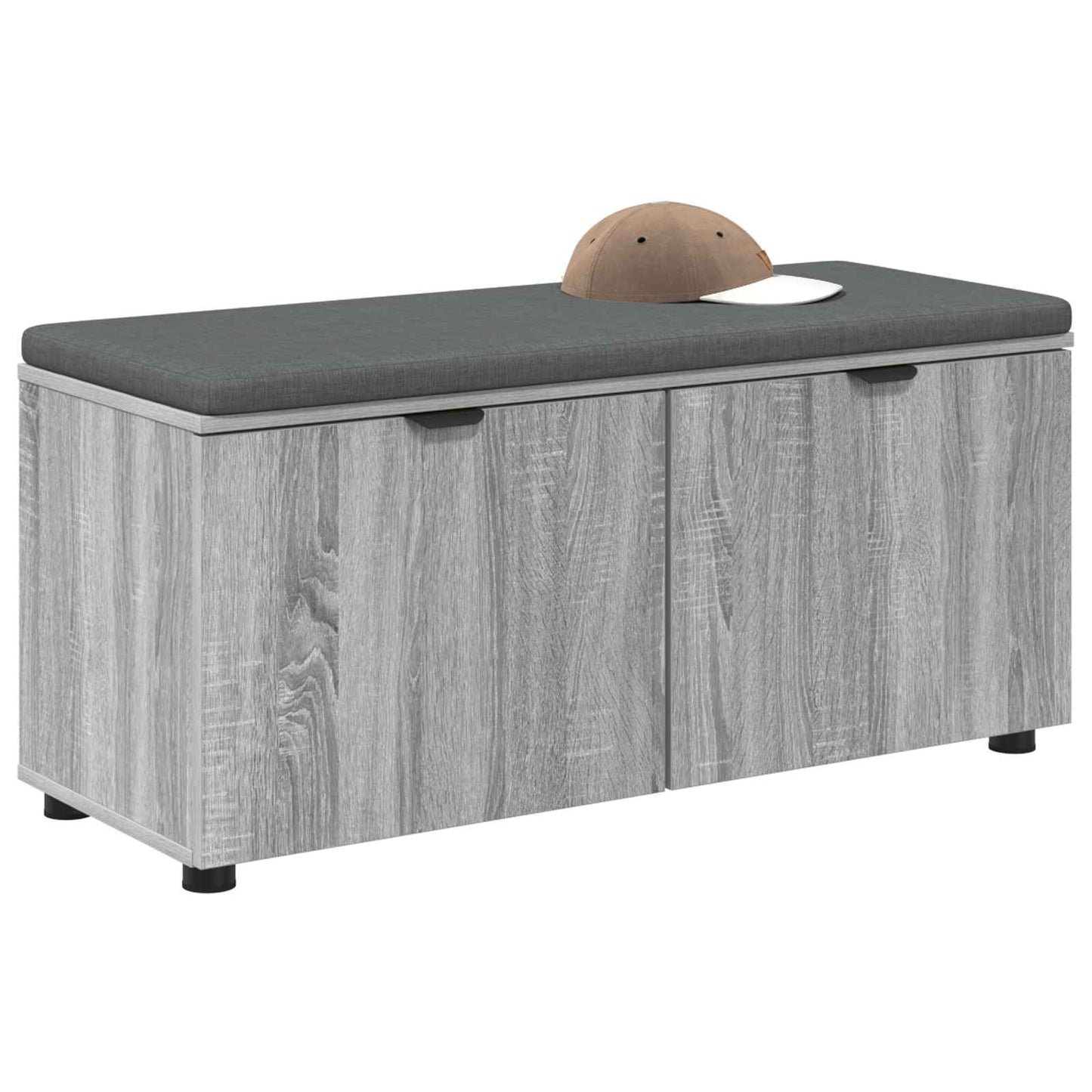 Halbank met kussen met opslag Grijs Sonoma 100 x 38 x 46 cm