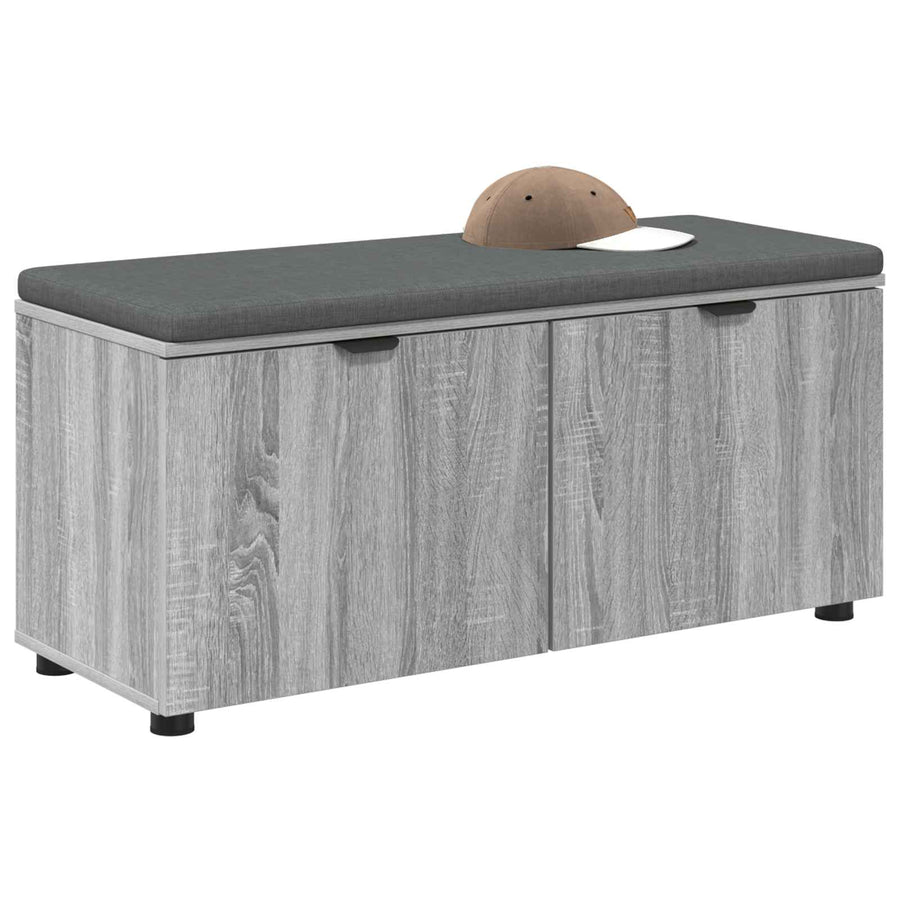 Halbank met kussen met opslag Grijs Sonoma 100 x 38 x 46 cm
