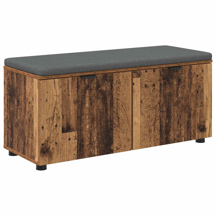 Halbank met kussen met opslag Oudhout 100 x 38 x 46 cm