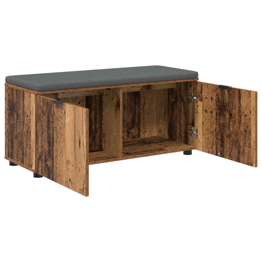 Halbank met kussen met opslag Oudhout 100 x 38 x 46 cm
