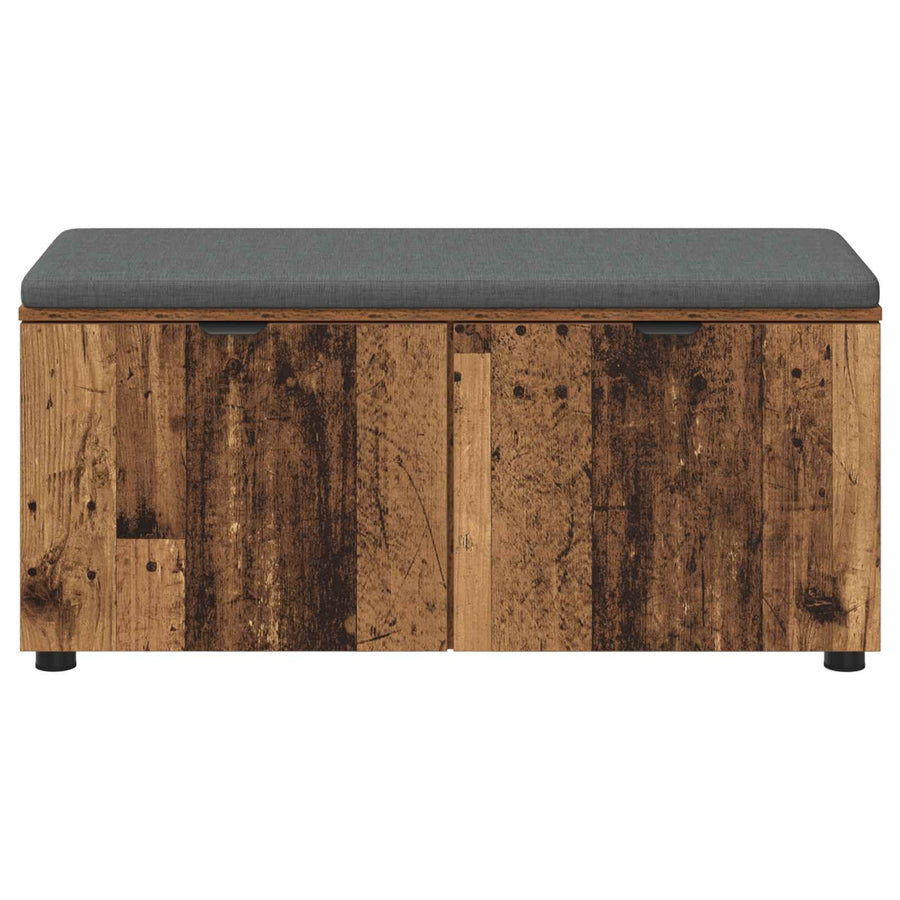 Halbank met kussen met opslag Oudhout 100 x 38 x 46 cm