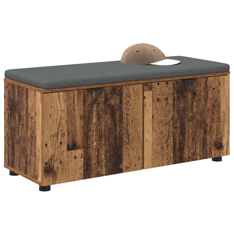 Halbank met kussen met opslag Oudhout 100 x 38 x 46 cm