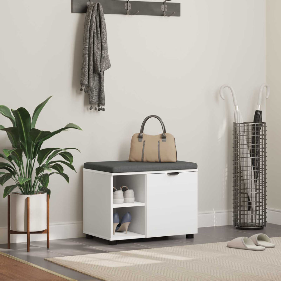 Halbank met kussen Effen Wit 60 x 38 x 46 cm