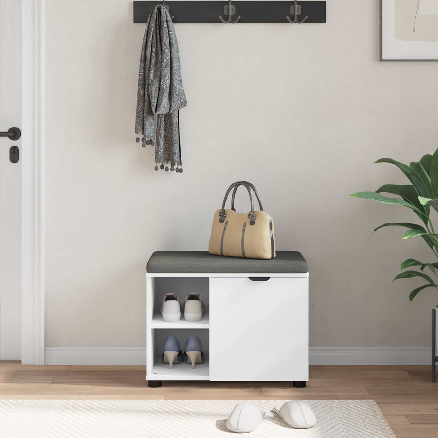 Halbank met kussen Effen Wit 60 x 38 x 46 cm
