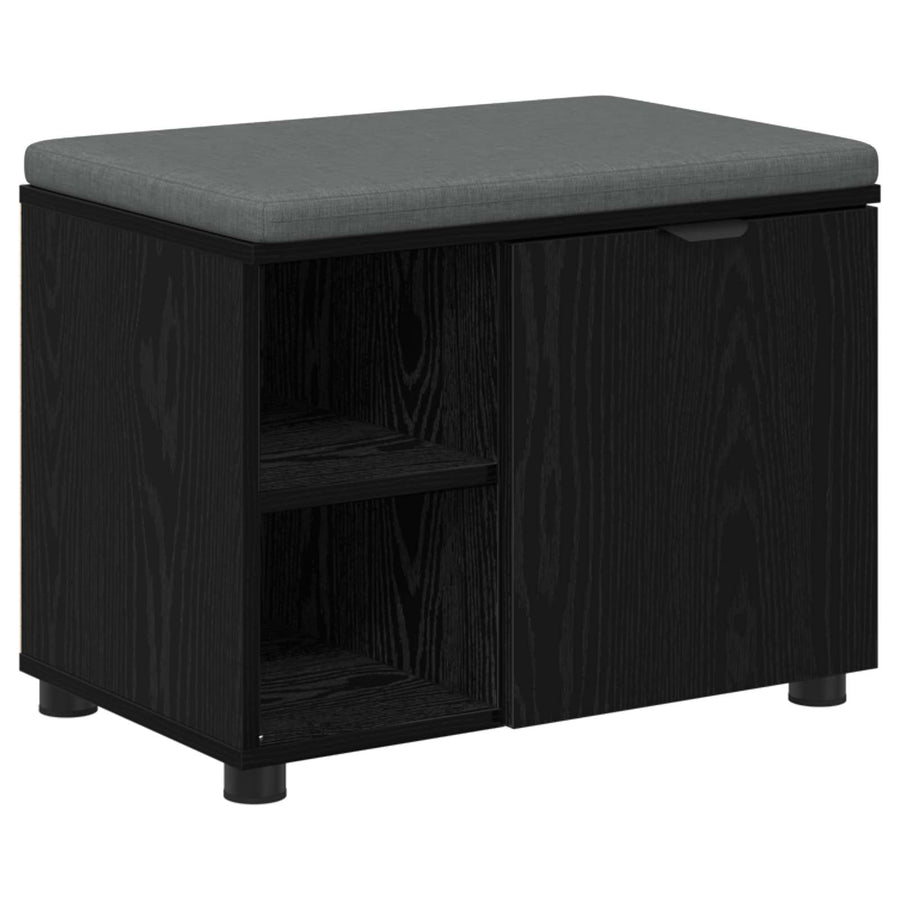 Halbank met kussen Effen Zwart Eiken 60 x 38 x 46 cm