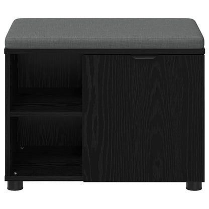 Halbank met kussen Effen Zwart Eiken 60 x 38 x 46 cm