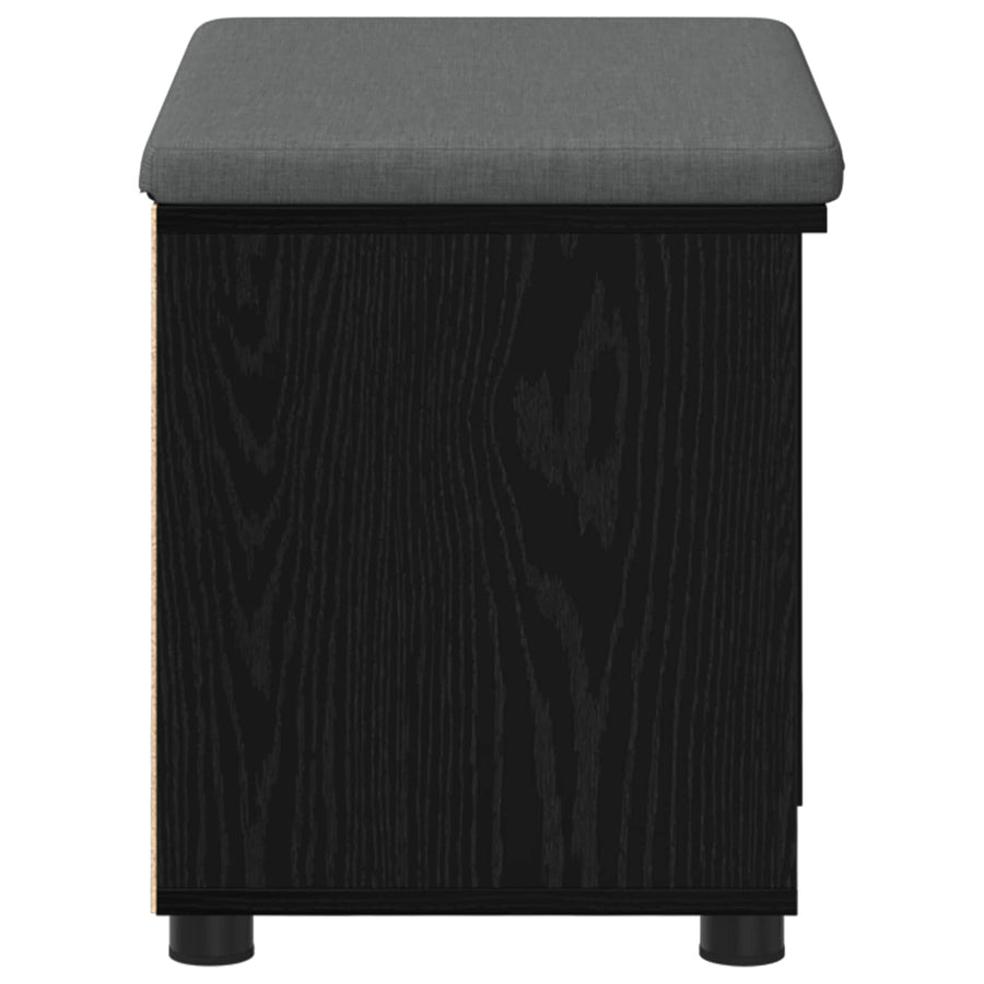 Halbank met kussen Effen Zwart Eiken 60 x 38 x 46 cm