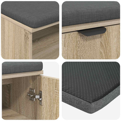 Halbank met kussen Effen Sonoma Eiken 60 x 38 x 46 cm