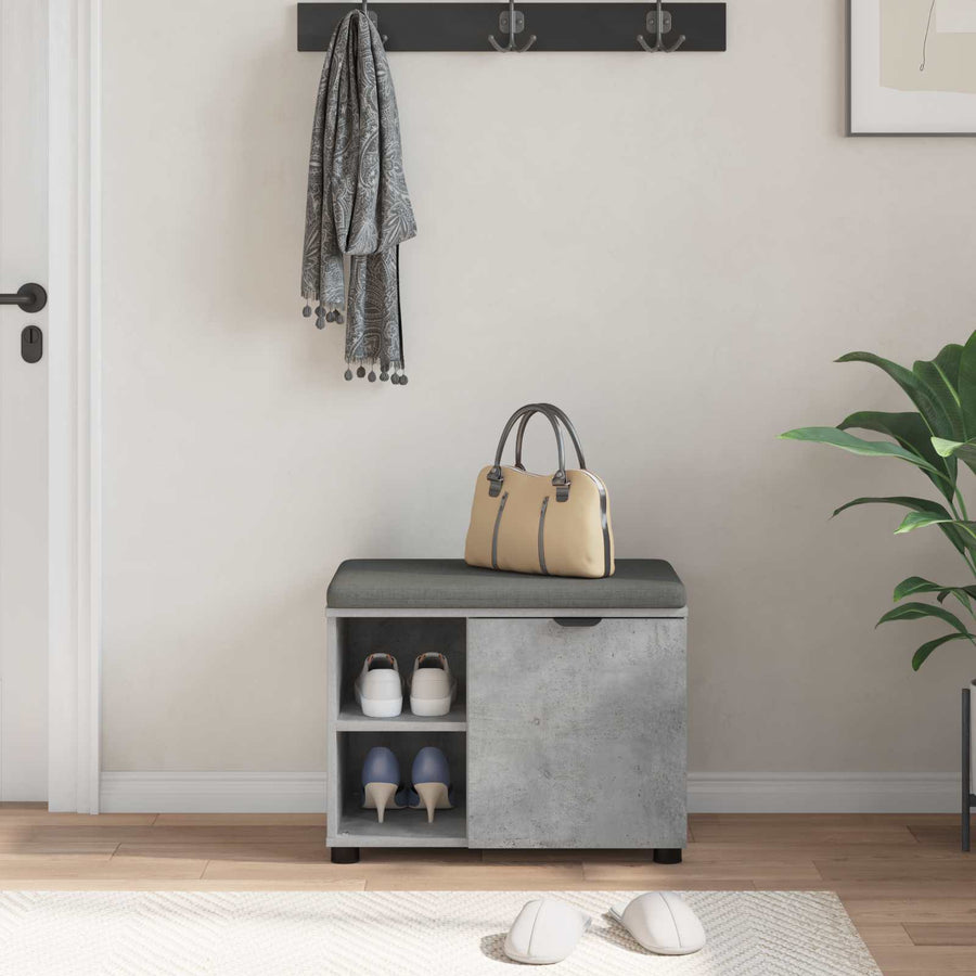 Halbank met kussen Effen Beton Grijs 60 x 38 x 46 cm