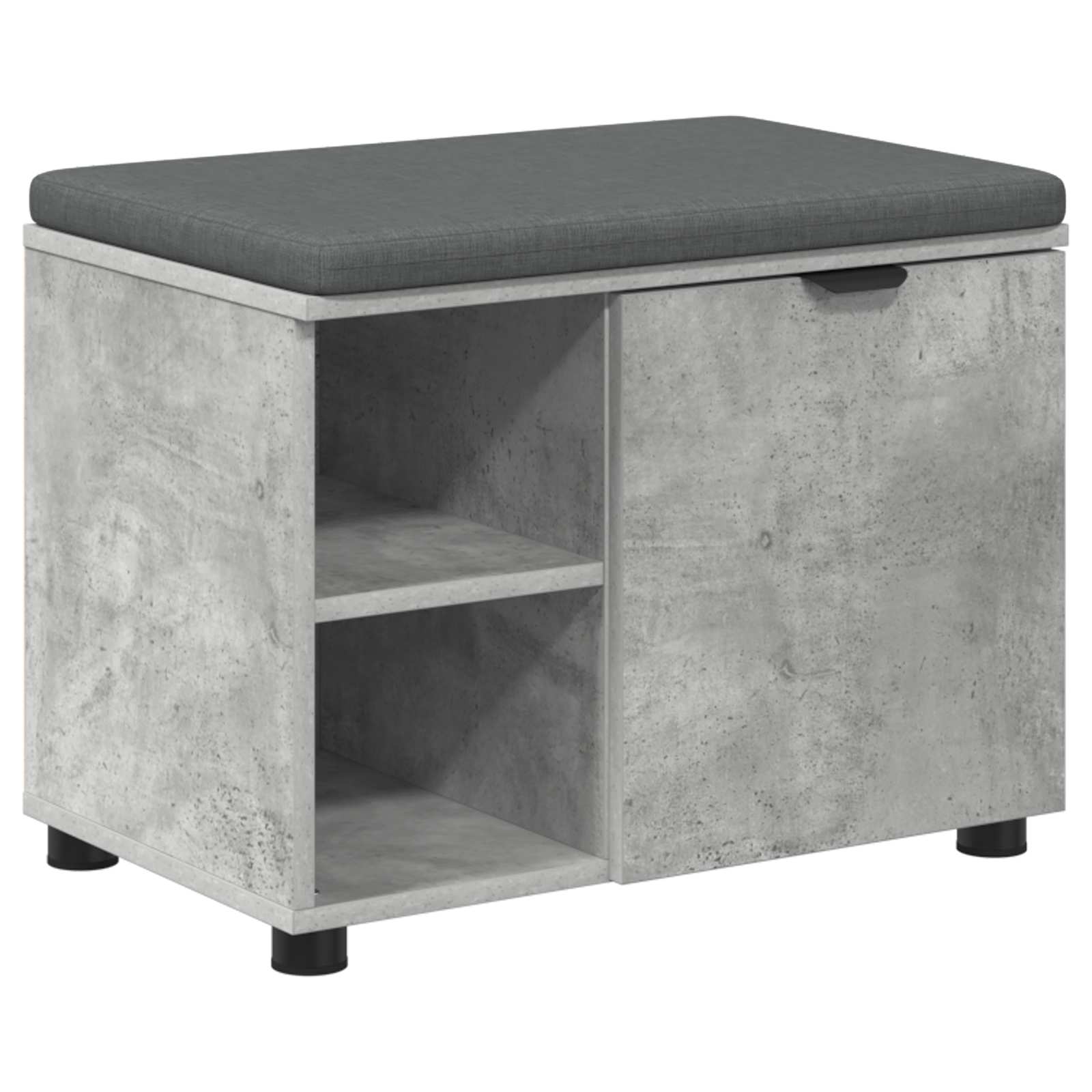 Halbank met kussen Effen Beton Grijs 60 x 38 x 46 cm
