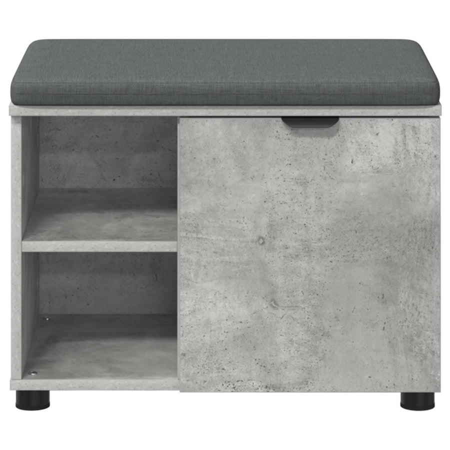 Halbank met kussen Effen Beton Grijs 60 x 38 x 46 cm