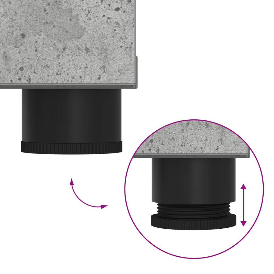 Halbank met kussen Effen Beton Grijs 60 x 38 x 46 cm
