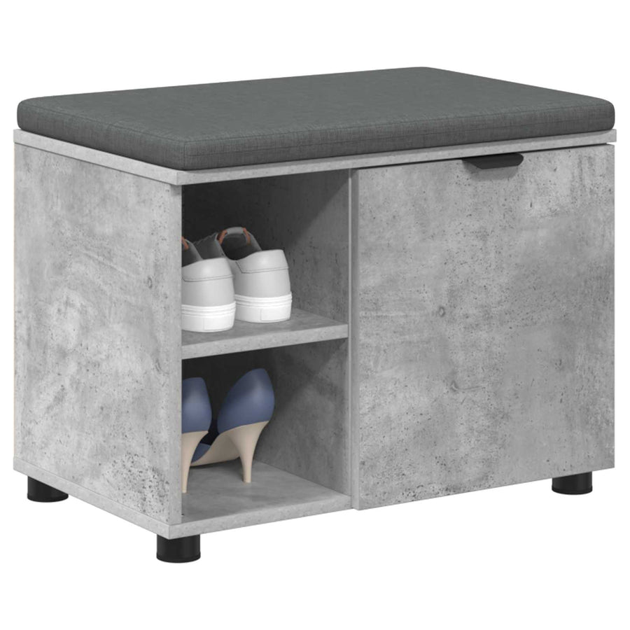 Halbank met kussen Effen Beton Grijs 60 x 38 x 46 cm