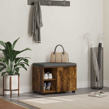 Halbank met kussen Effen Gerookt eiken 60 x 38 x 46 cm