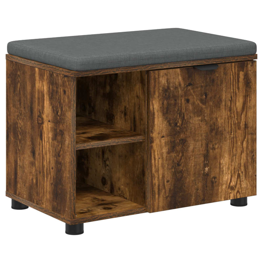 Halbank met kussen Effen Gerookt eiken 60 x 38 x 46 cm