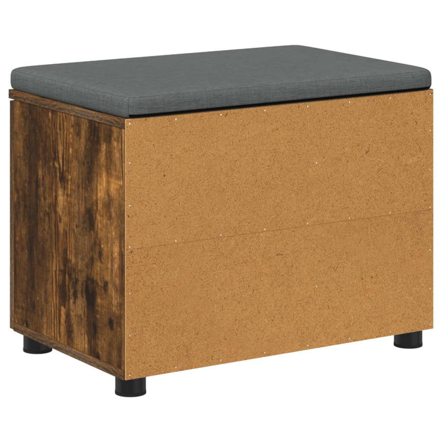 Halbank met kussen Effen Gerookt eiken 60 x 38 x 46 cm