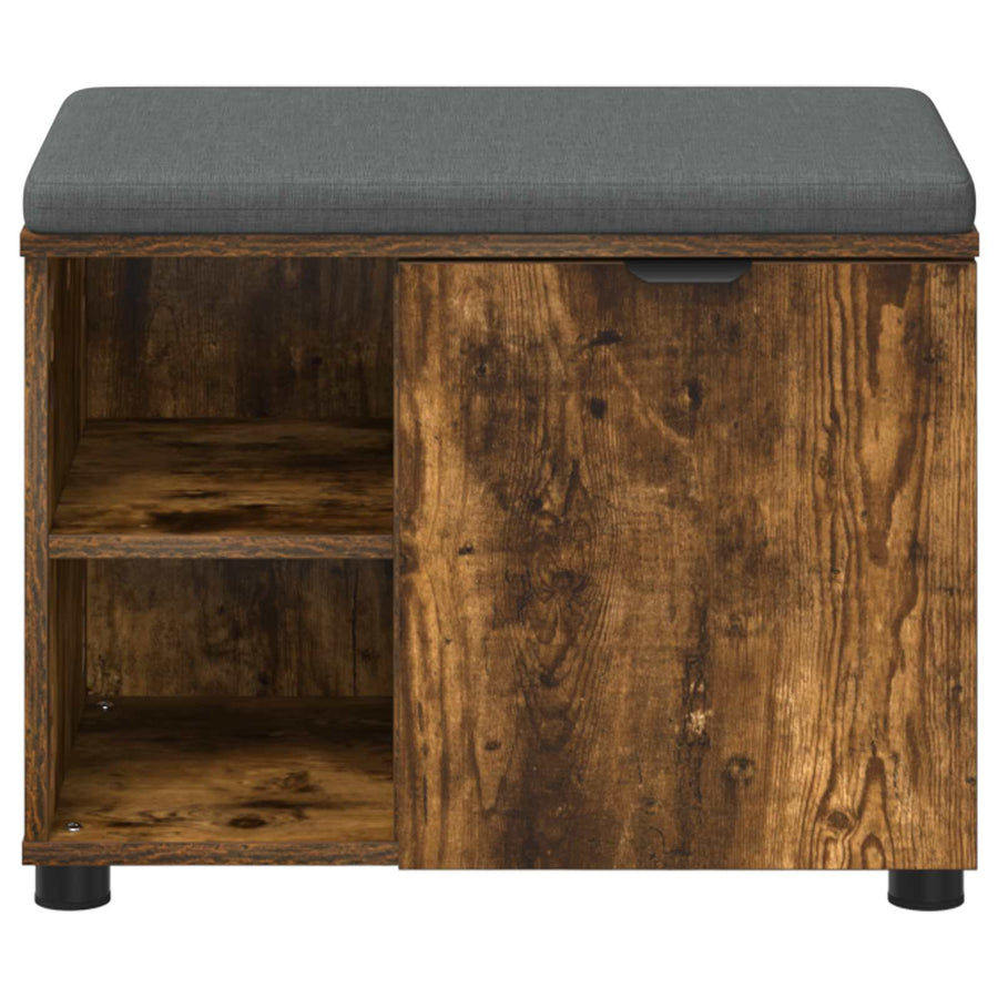 Halbank met kussen Effen Gerookt eiken 60 x 38 x 46 cm