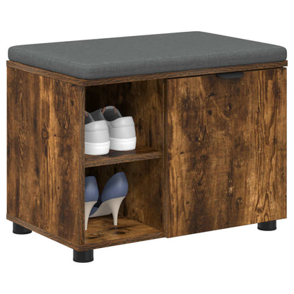 Halbank met kussen Effen Gerookt eiken 60 x 38 x 46 cm