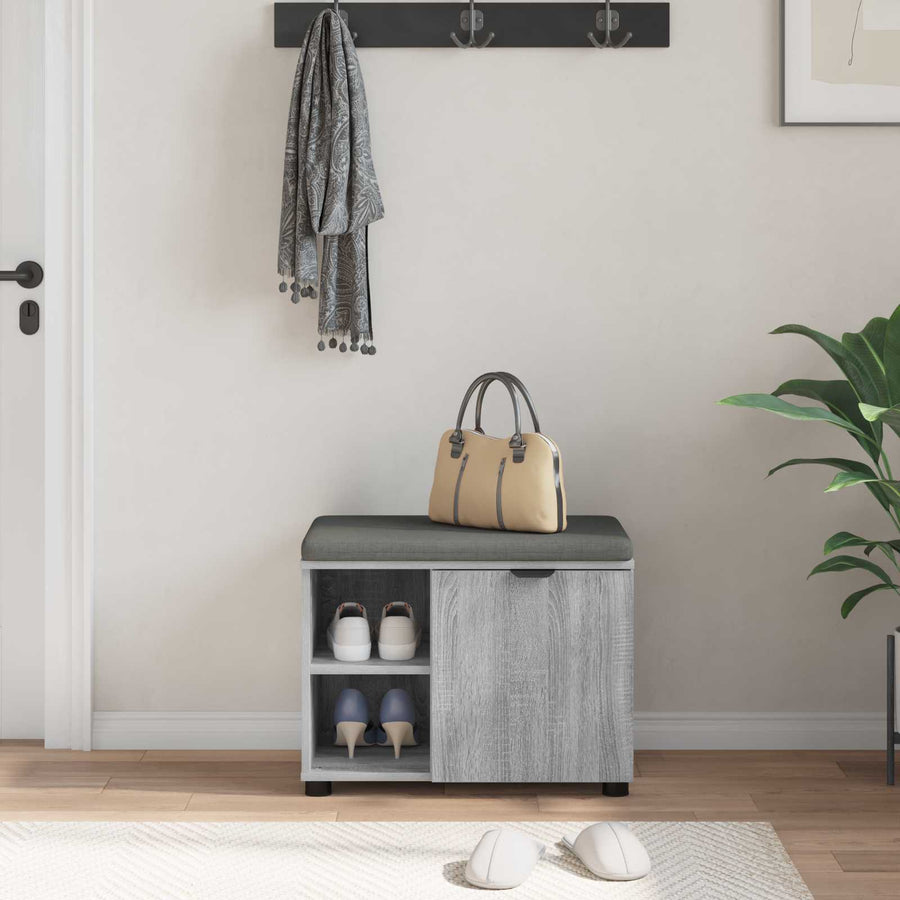 Halbank met kussen Effen Grijs Sonoma 60 x 38 x 46 cm