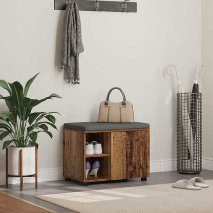 Halbank met kussen Effen Oudhout 60 x 38 x 46 cm
